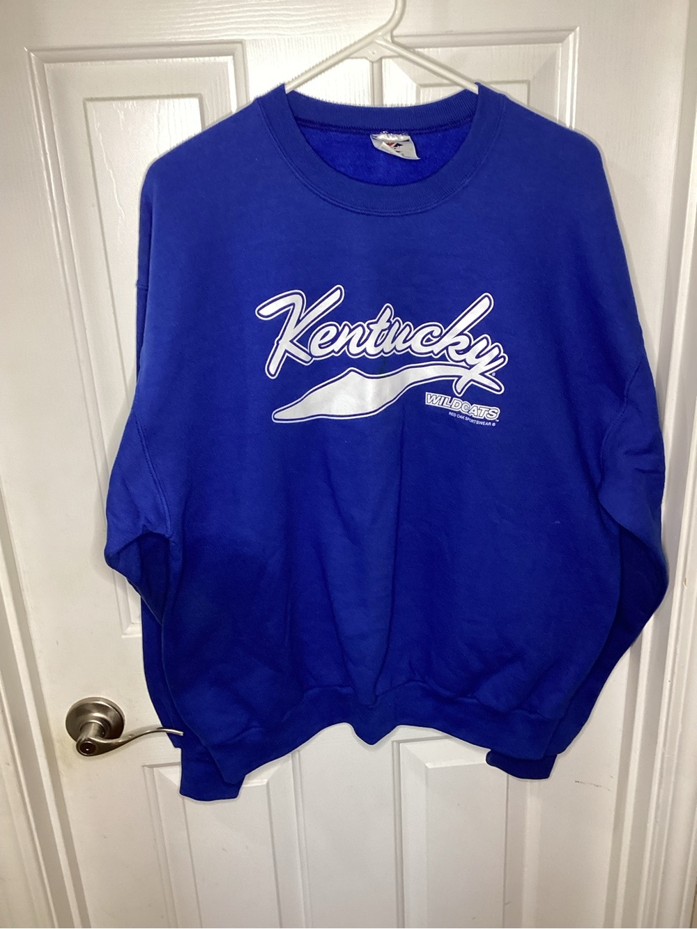 Vintage Kentucky Wildcats Crewneck Sweatshirt Blue NCAA Pullover Adult Large